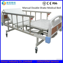 China Factory Aluminium Alloy Guardrail Manual Double Shake Lits d&#39;hôpital